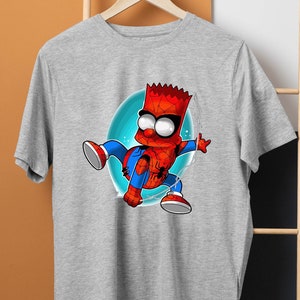 Bart Simpson SPIDERMAN Tshirt, Simpsons Family Tshirt, Cartoon Tee, Simpsons Tshirt, Simpsons Shirt, Kid&#39;s Tee, Simpsons Art Tshirt,