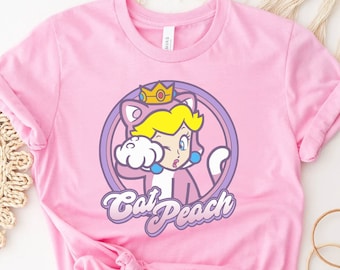 Princess Cat Peach Star Shirt,Princess Peach Shirt,Princess Peach Crown Shirt,Pink Princess,Super Mario Shirt, Super Princess Peach,Gift Tee