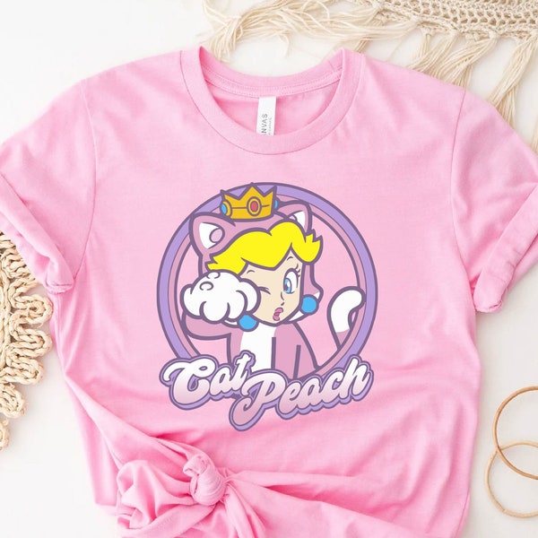 Princess Cat Peach Star Shirt,Princess Peach Shirt,Princess Peach Crown Shirt,Pink Princess,Super Mario Shirt, Super Princess Peach,Gift Tee
