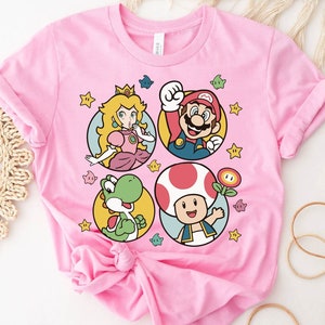 Super Mario Princess Peach Toad Yoshi Shirt , Super Mario Family Shirt, Mario Friends, Princess Peach Star Shirt, Super Mario Star Shirt