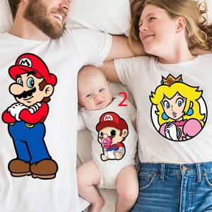 Super Mario Family Matching Shirt: Baby Mario, Princess Peach, Nintendo World