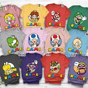 Super Mario Shirt, Super Mario Birthday Shirt, Super Mario Family Shirt, Super Mario & Friends Party Matching Shirt, Friend Gift Tshirts