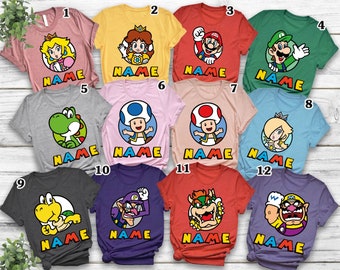Super Mario Shirt, Super Mario Birthday Shirt, Super Mario Family Shirt, Super Mario & Friends Party Matching Shirt, Friend Gift Tshirts