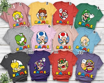 Super Mario Shirt, Super Mario Birthday Shirt, Super Mario Family Shirt, Super Mario & Friends Party Matching Shirt, Friend Gift Tshirts