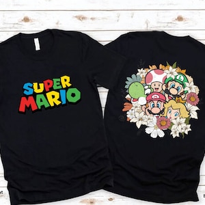 Super Mario Friends Tee,Princess Peach Flora Shirt,Super Mario Front & Back Shirt,Princess Peach Crown Shirt,Pink Princess,Super Mario Shirt