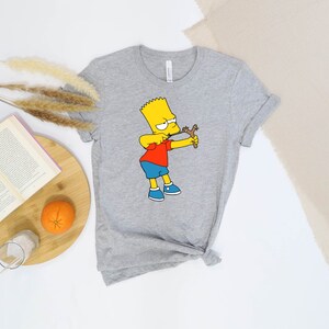 Bart Simpson Slingshot Tshirt, Simpsons Family Tshirt, Cartoon Tee