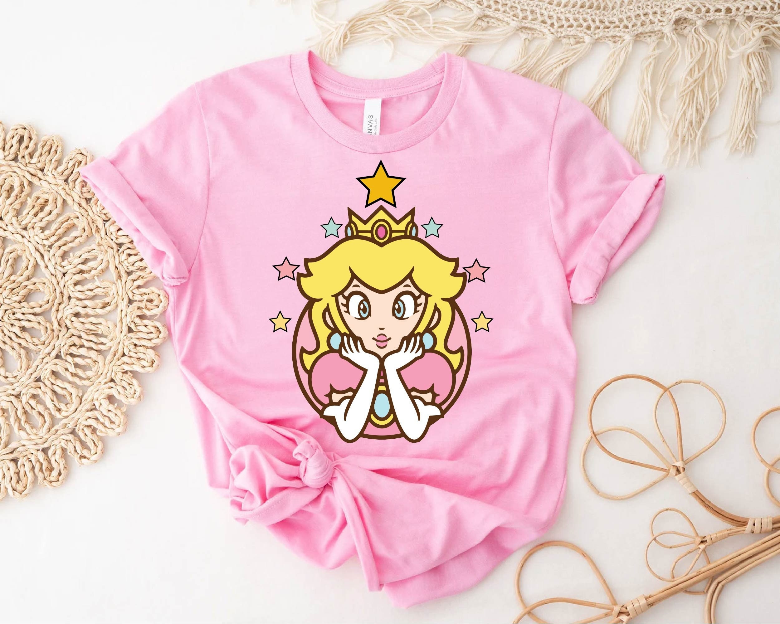 Princess Peach Star Shirt, Princess Peach Shirt,Princess Peach Crown Shirt,Pink Princess,Super Mario Shirt,Princess Peach Shirt,Gift For Her