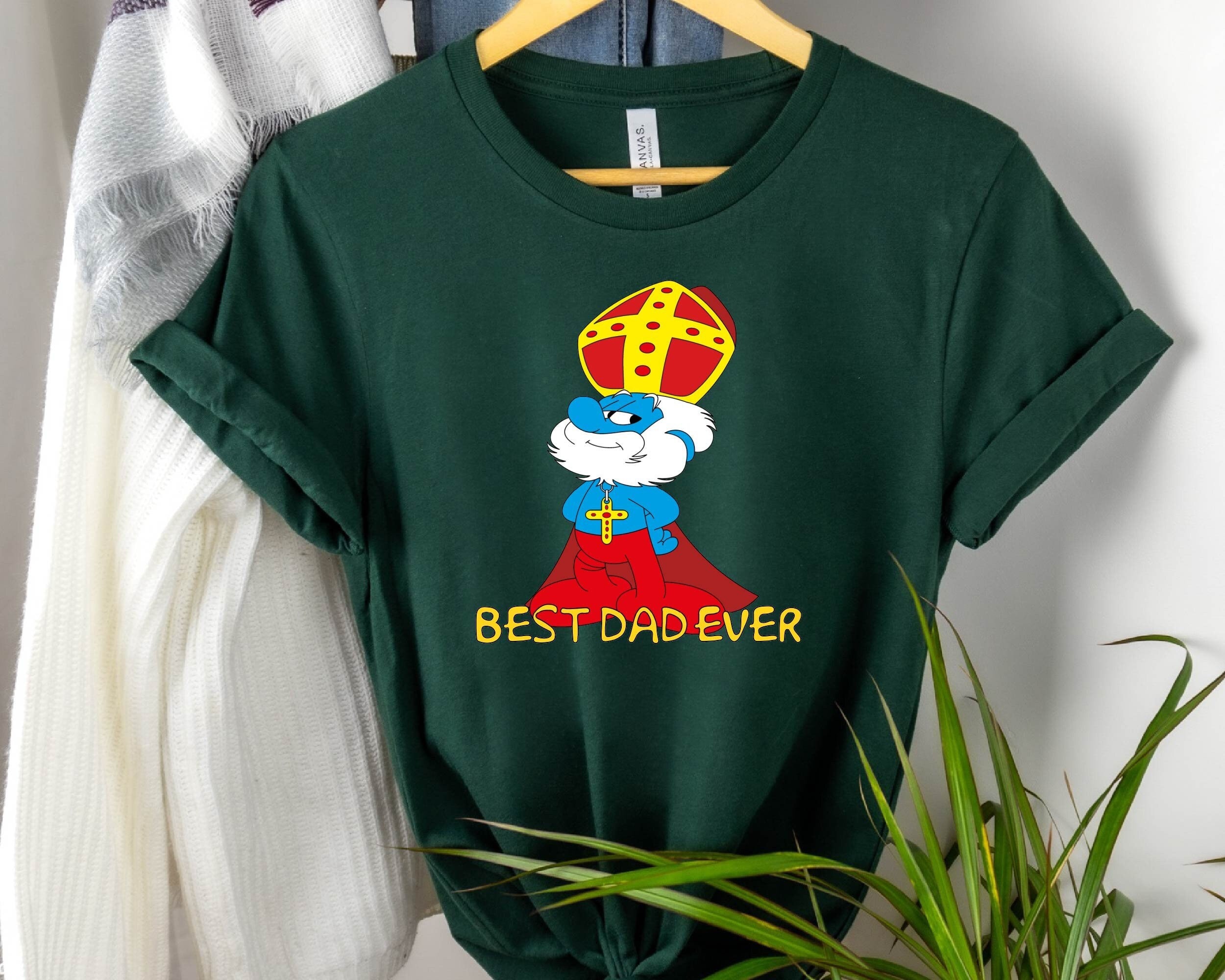 Best Dad Ever Shirt, Papa Smurf, Brainy Smurf, Gift Shirt Cartoon Tshirt, Hefty Smurf, Clumsy Smurf, Jokey Smurf, Vanity Smurf