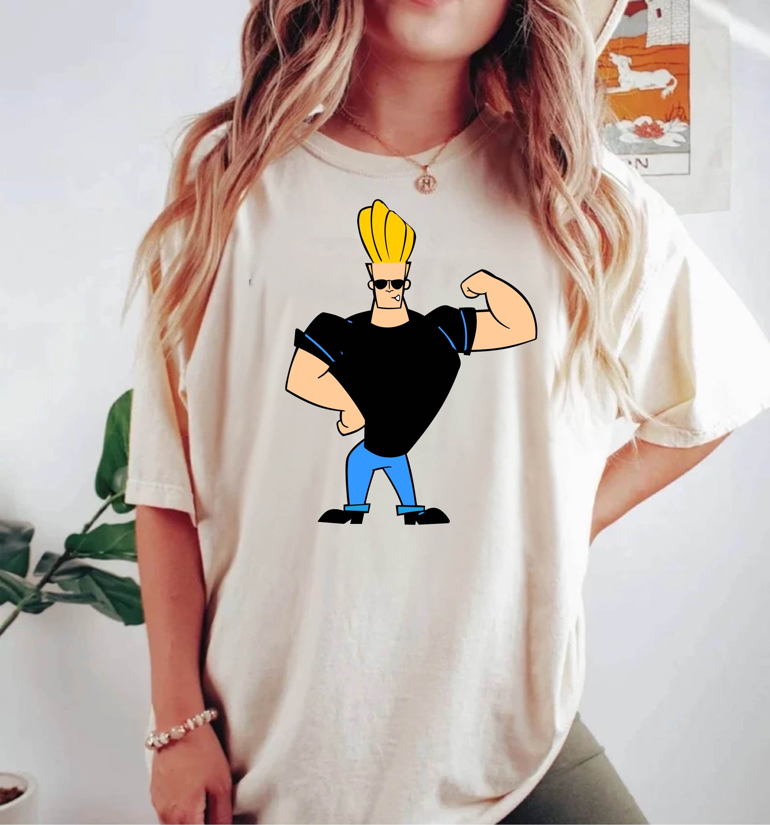 Johnny Bravo Big & Tall Men's Short Sleeve Tee - Black, 3XL Tall, Loose Fit Cartoon Graphic Shirt - View #11
