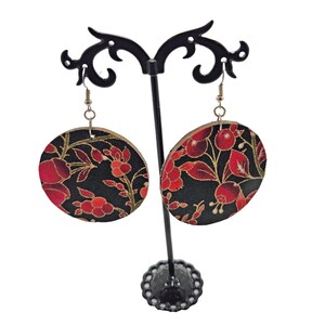 Flower Fabric Earrings, Holiday Earrings
