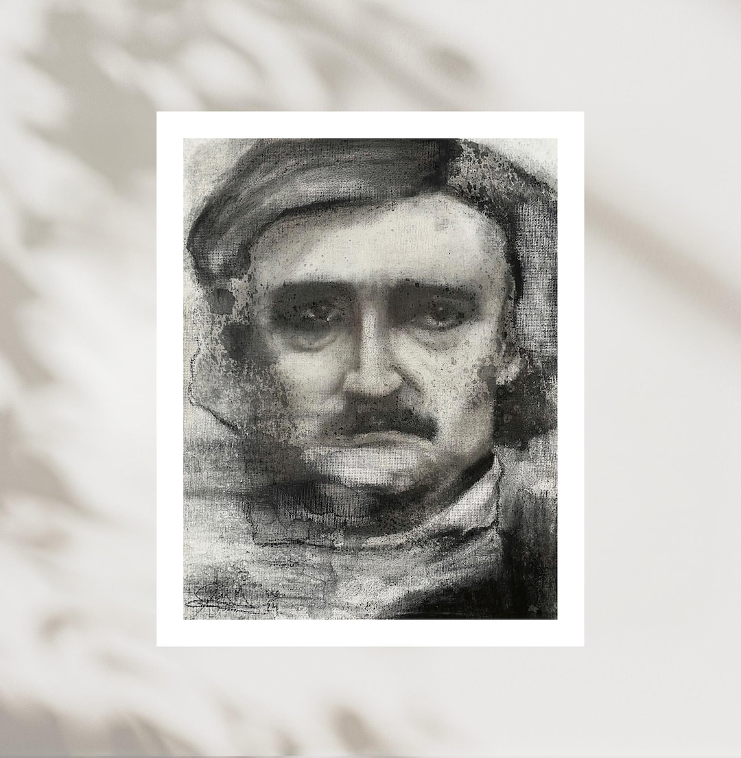 Edgar Allan Poe Portrait: Gothic Halloween Wall Art Giclée Print - Etsy