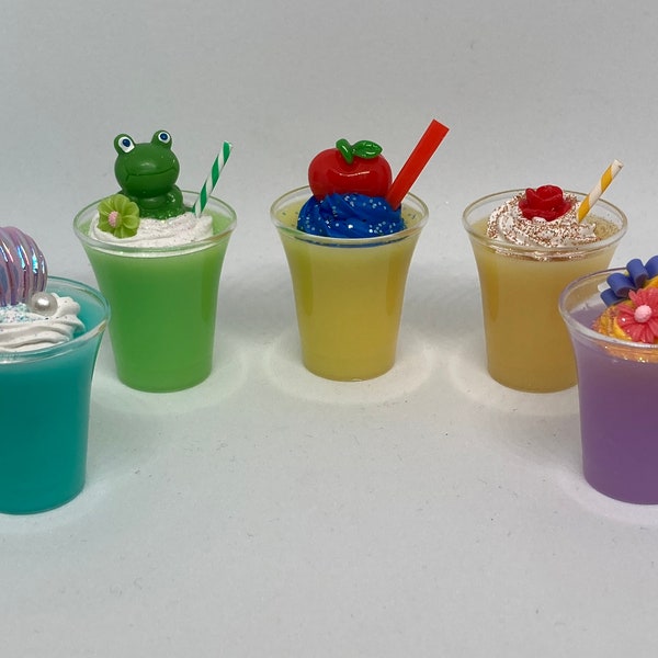 1:3 Mini princess themed drinks for 13”-18”  dolls, fake doll drinks, American Girl Doll drink, elf props