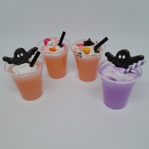 1:3 Mini Halloween themed drinks for 13-18” dolls, fake doll drinks, American girl doll drinks, elf props