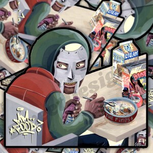 MF | DOOM | "mm Food" Sticker | Iconic Album Art | Glossy | Rap
