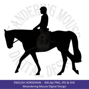 ENGLISH HORSEMAN - Silhouette (digital stamp, digi stamp, English rider, equestrian, horseman, horse, png, jpg, svg)