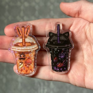 Toontown Bubble Tea Pin: Holographic Halloween Boba