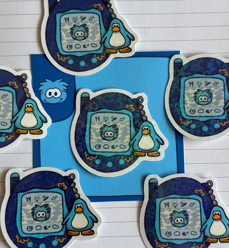 Holographic Club Penguin Stickers: 2000s Nostalgia, Water Resistant afbeelding 6