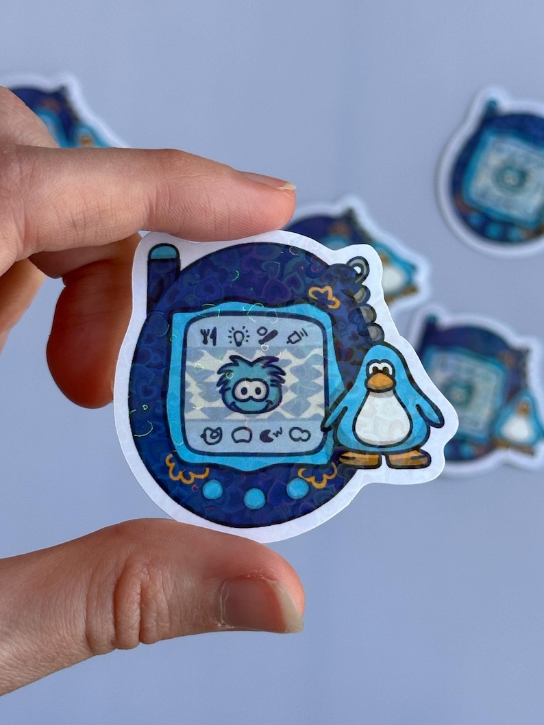 Holographic Club Penguin Stickers: 2000s Nostalgia, Water Resistant afbeelding 2