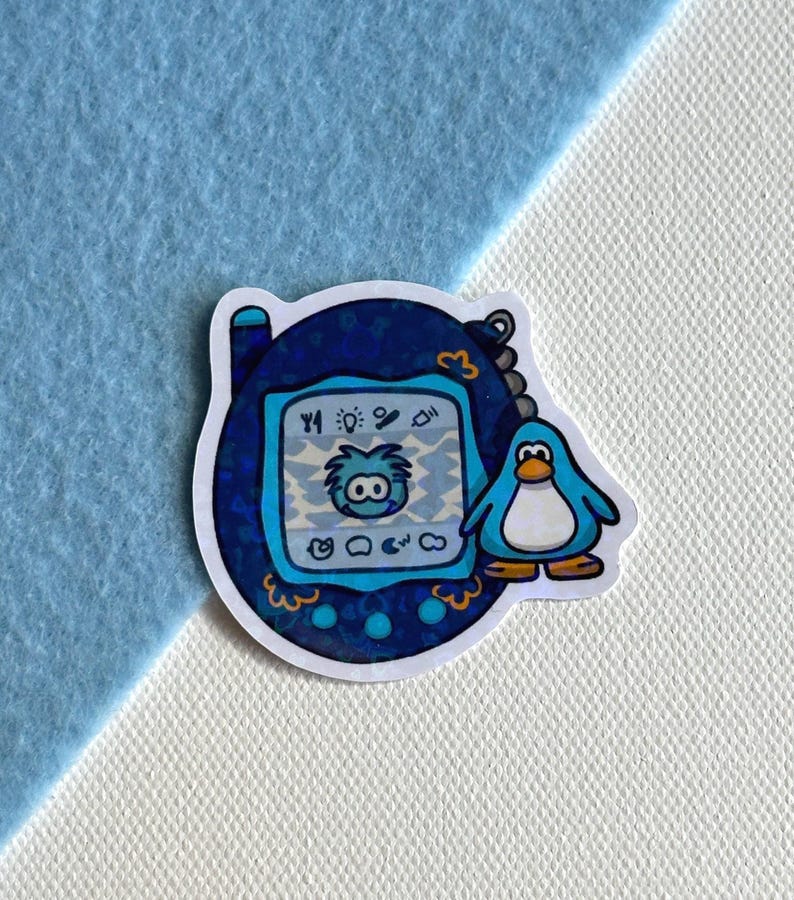 Holographic Club Penguin Stickers: 2000s Nostalgia, Water Resistant afbeelding 3