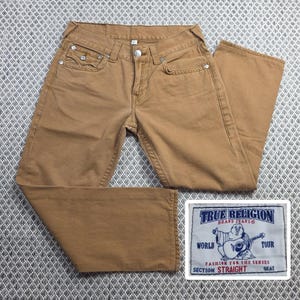 True Religion Section Straight Jeans Mens 31 Brown Tan Cotton Casual Y2K