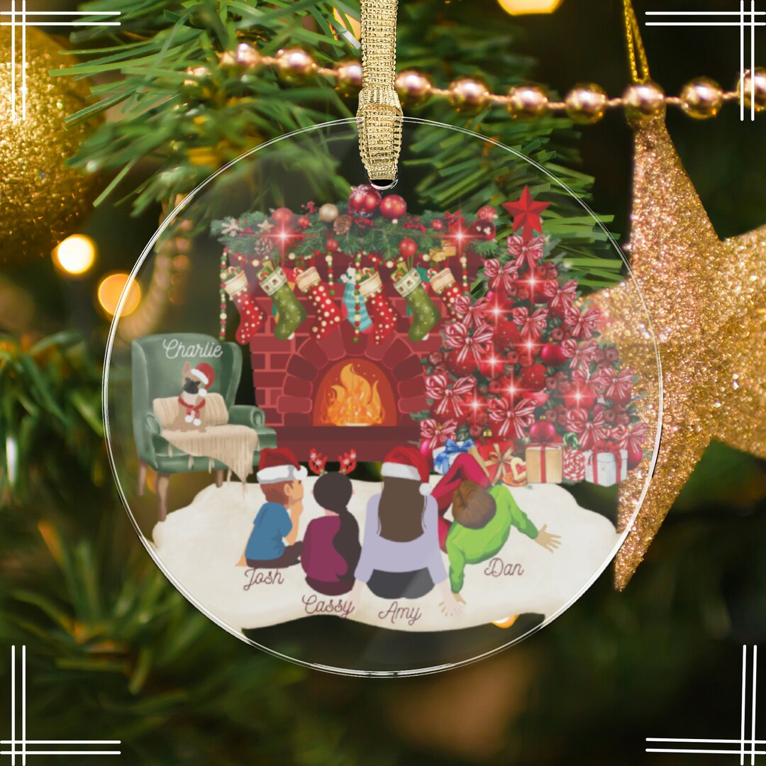 Personalized Family and Pet Ornament, Custom Family Christmas Ornament ...