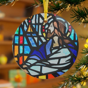 2023 Stain Glass Inspired Christmas Ornament, Glass Ornament, Christain Ornament, Church Ornament, 2023 Christain Christmas Ornament