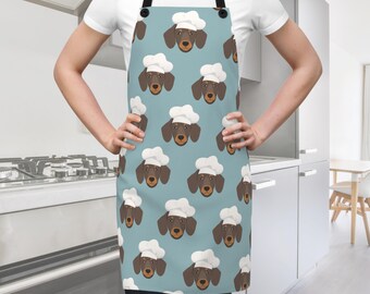 Kitchen Apron Dachshund Lover Gift Lover Gift Dog Person Pattern Apron for Women Men Dog Print Chef Gift Baking Wiener Doxie Sausage Lover