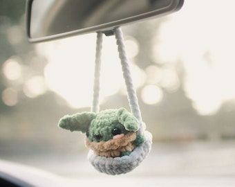 Baby Alien Crochet Car Hanger PDF Pattern | Amigurumi Alien Car Hanger | DIY Car Decoration | The Child Crochet | Car Mirror Crochet |