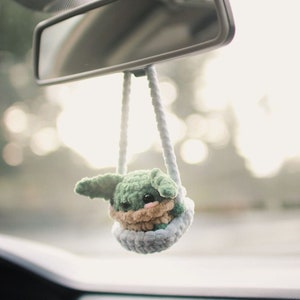 Baby Alien Crochet Car Hanger PDF Pattern | Amigurumi Alien Car Hanger | DIY Car Decoration | The Child Crochet | Car Mirror Crochet |