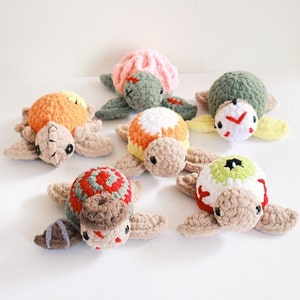 Halloween Turtle Crochet PDF PATTERN Bundle | Candy Corn Turtle | Eyeball Turtle | Zombie Turtle | Sam Turtle | Freddy Turtle | Jason Turtle