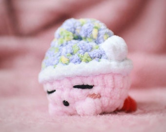Schema amigurumi all'uncinetto per peluche rosa addormentato (PDF)