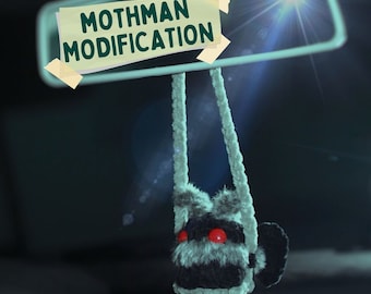 Mothman MODIFICATION Crochet Car Accessory Pattern | Amigurumi Mothman | Crochet Moth | Cryptid Crochet | Amigurumi Cryptid | Folklore