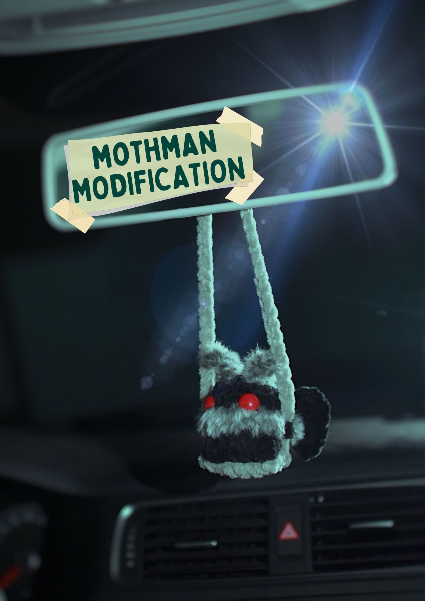 Mothman Modification Crochet Car Accessory