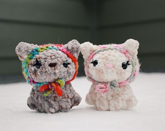 Cat in Bonnet Crochet PDF PATTERN | Coquette Crochet | Amigurumi Cat | Crochet Kitten | DIY Crochet | Market Make