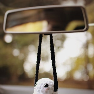 Crochet Ghost Car Mirror Hanger PDF PATTERN Fall Car Decor DIY Car Accessories Amigurumi Fall Decor Car Hanger image 5