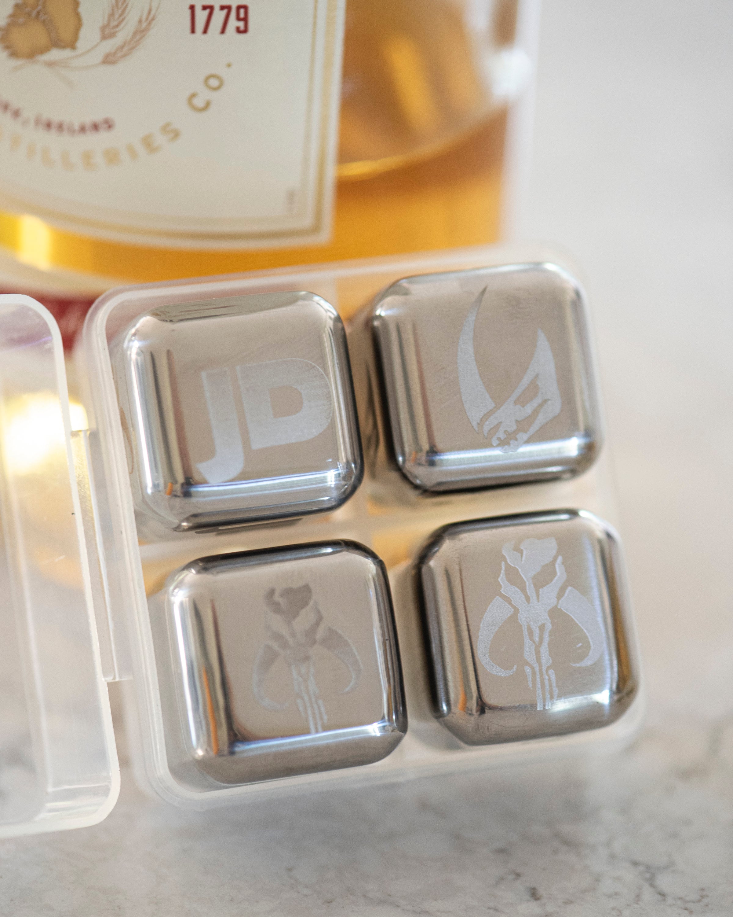 Stainless Steel Whiskey Stones Personalized Whiskey Stones Mandalorian Star Wars Theme mythosaur ...