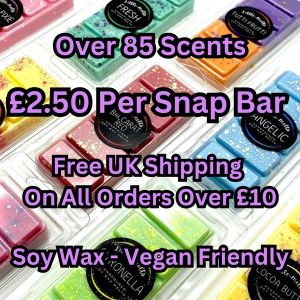 Extra Strong Soy Wax Melts. Over 85 Scents. 55g Bars.