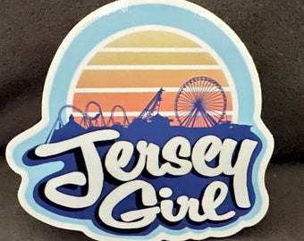 Jersey Girl Vinyl Sticker: Retro Summer NJ Laptop Decal