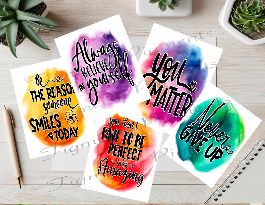 Inspirational Sayings Wall Art Set of 5 PNG Digital Download Posters