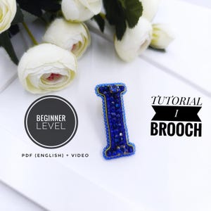 Tutorial de letra I com miçangas, tutorial em vídeo em PDF, tutorial de broche com letras, tutorial inicial faça você mesmo, tutorial personalizado para adultos, presente de Natal personalizado