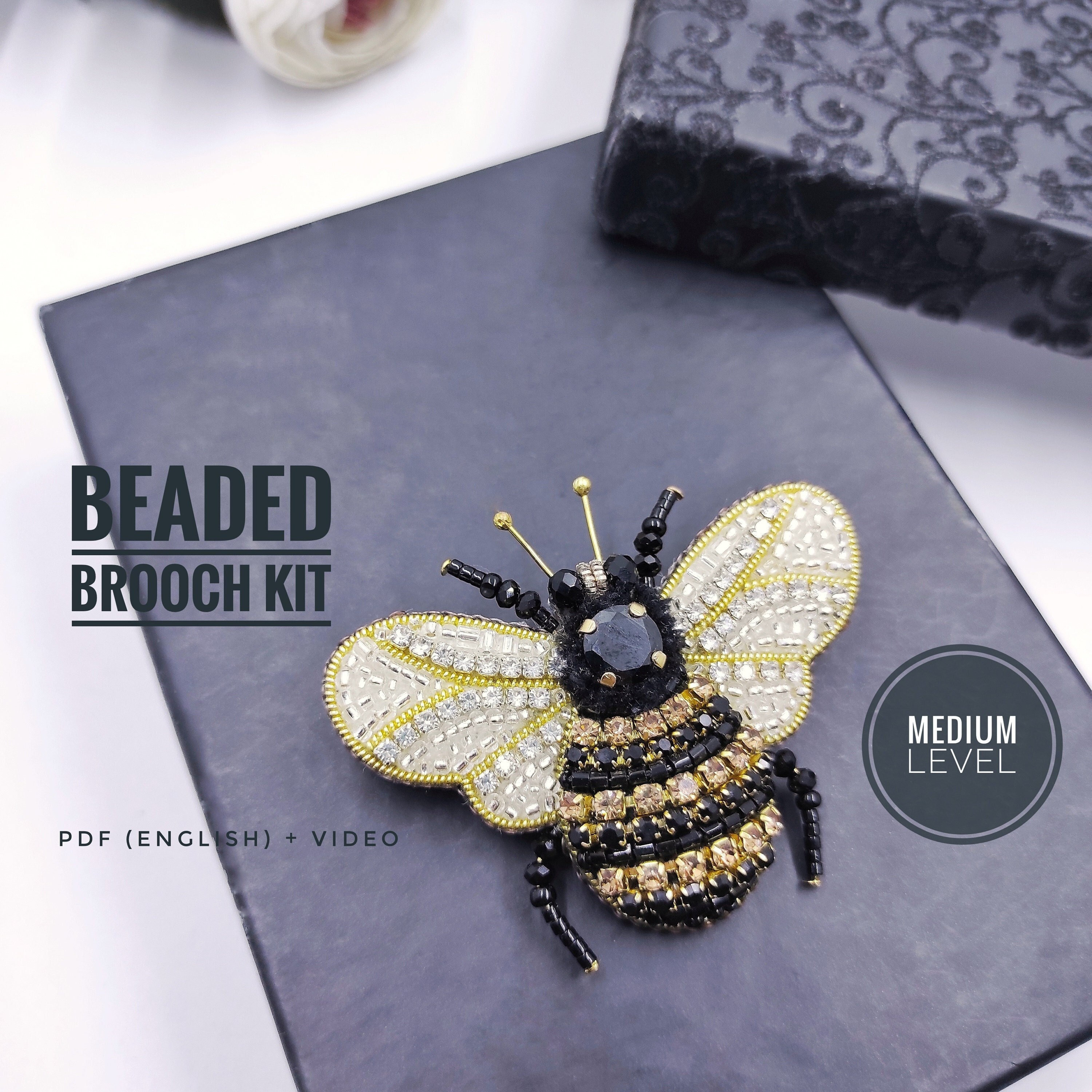 31 Engaging Bug Crafts For Kids 23 Bead Queen Bee Brooch Craft Kit: DIY Needlework (PDF Tutorial),…