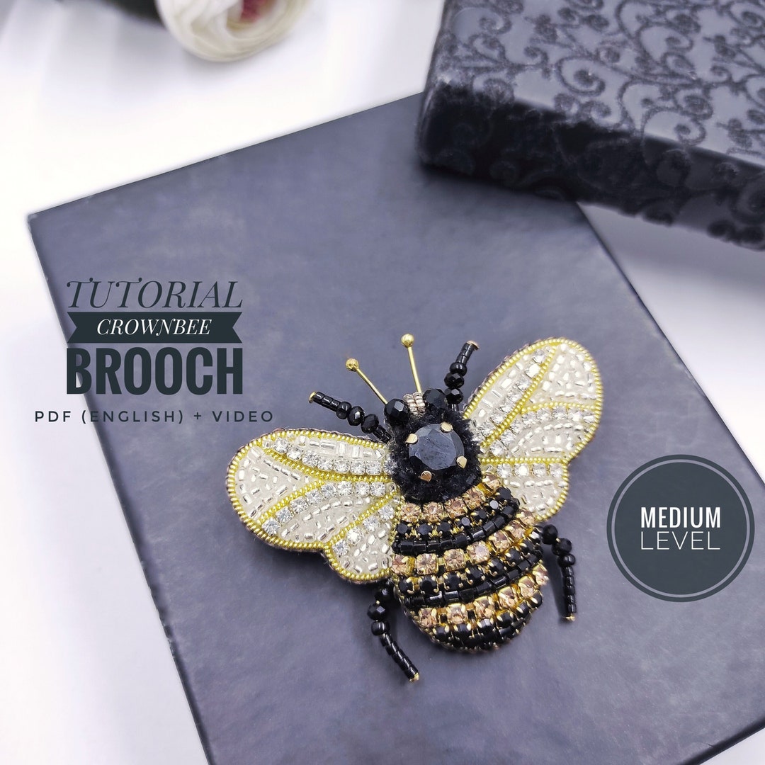 Tutorial Bee Brooch Pattern, Beaded Insect Tutorial, Bee Decor Gift ...