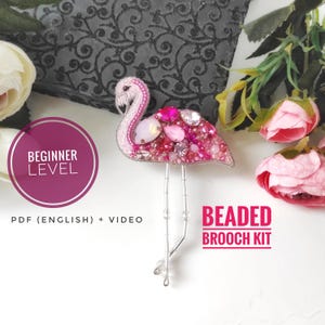Kit fai da te per realizzare gioielli con spilla a forma di fenicottero: gioielli con uccelli tropicali, accessori estivi esotici, kit artigianali per donne, regali fai da te