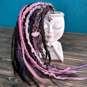 Purple Synthetic Crochet Partial Dreads Double Ended Boho Pink mini set Violet Dreadlocks DE SE Dread Extensions