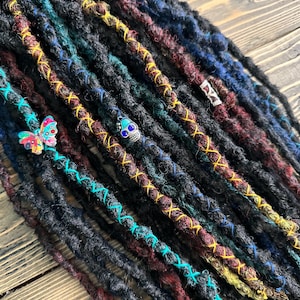 Black Synthetic Crochet Dreads Double Ended Partial Dreadlocks DE SE Dread Extensions