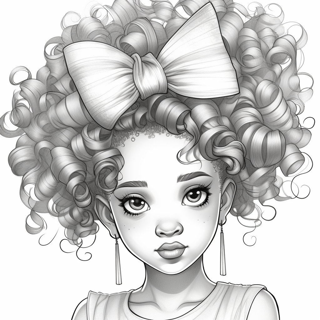 Curly Hair Coloring Page
