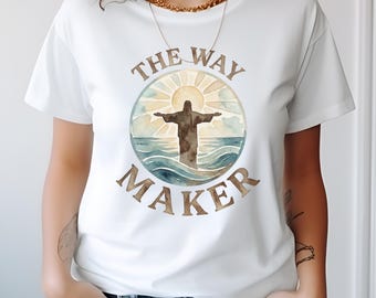 Camiseta The Way Maker, Camiseta para mamá cristiana, Camiseta de Jesús, Camiseta de fe para mujer, Camiseta boho religiosa, Camiseta de adoración, Regalo para ella