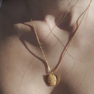 Custom Handwriting Necklace Gold Circle Disc Pendant Personalized Jewelry with Signature Engraved Drawing Necklace Gift for Her Birthday