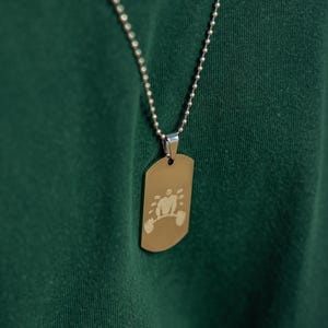 Custom Engraved Military Dog Tag Necklace for Men Personalized Jewelry with Picture Drawing Army Pendant Stainless Steel Best Gifts for Him