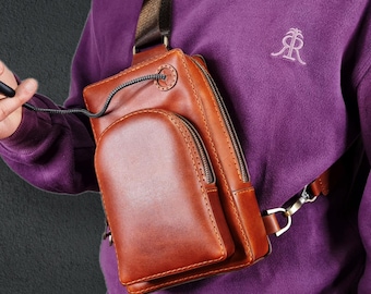 Leather sling bag pattern _ Digital pattern _ PDF pattern _ Hormoz _ tutorial video _ leather bag _ leather working _ DIY
